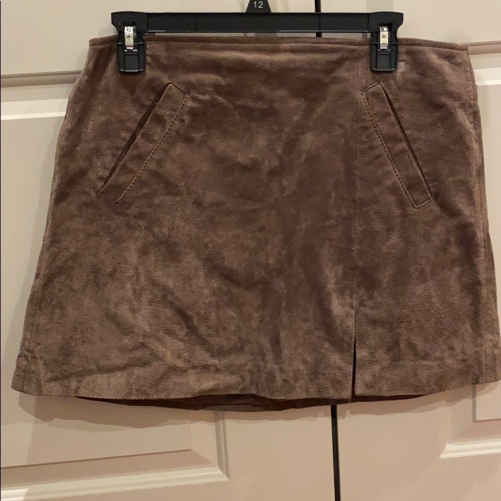 BLANKNYC Brown suede skirt